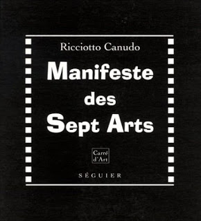 Capa do Manifesto das Sete Artes onde o cinema ocupa o Sétimo Lugar